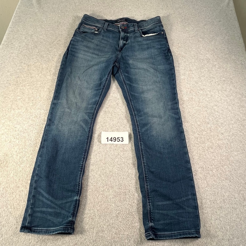 Tommy Hilfiger Jeans Mens 31x30 Blue Excellent Straight Leg Stretch Denim